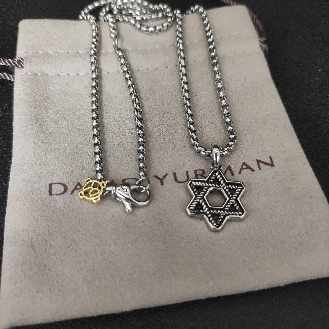 David Yurman Silver Star of David Pendant Necklace